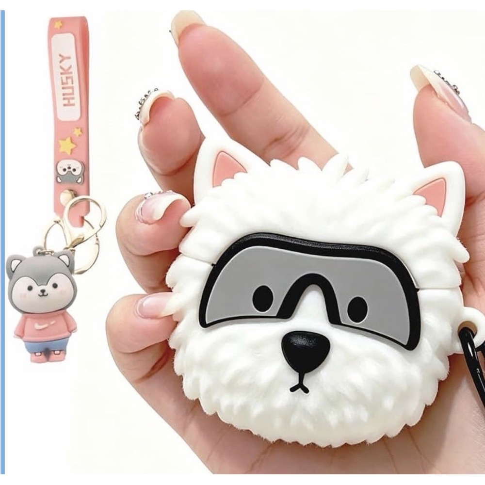 Cute Puppy Case for AirPods 1/2, 3D Kawaii Dog Cover NEW